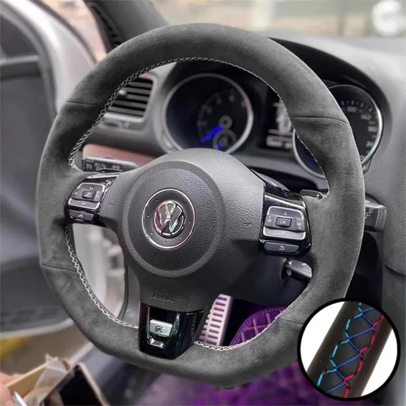 DIY Auto Lenkradbezug Wildleder Für Volkswagen Golf 6 GTI MK6 VW Polo GTI Scirocco R Passat CC R-Line 2010 Auto Zubehör