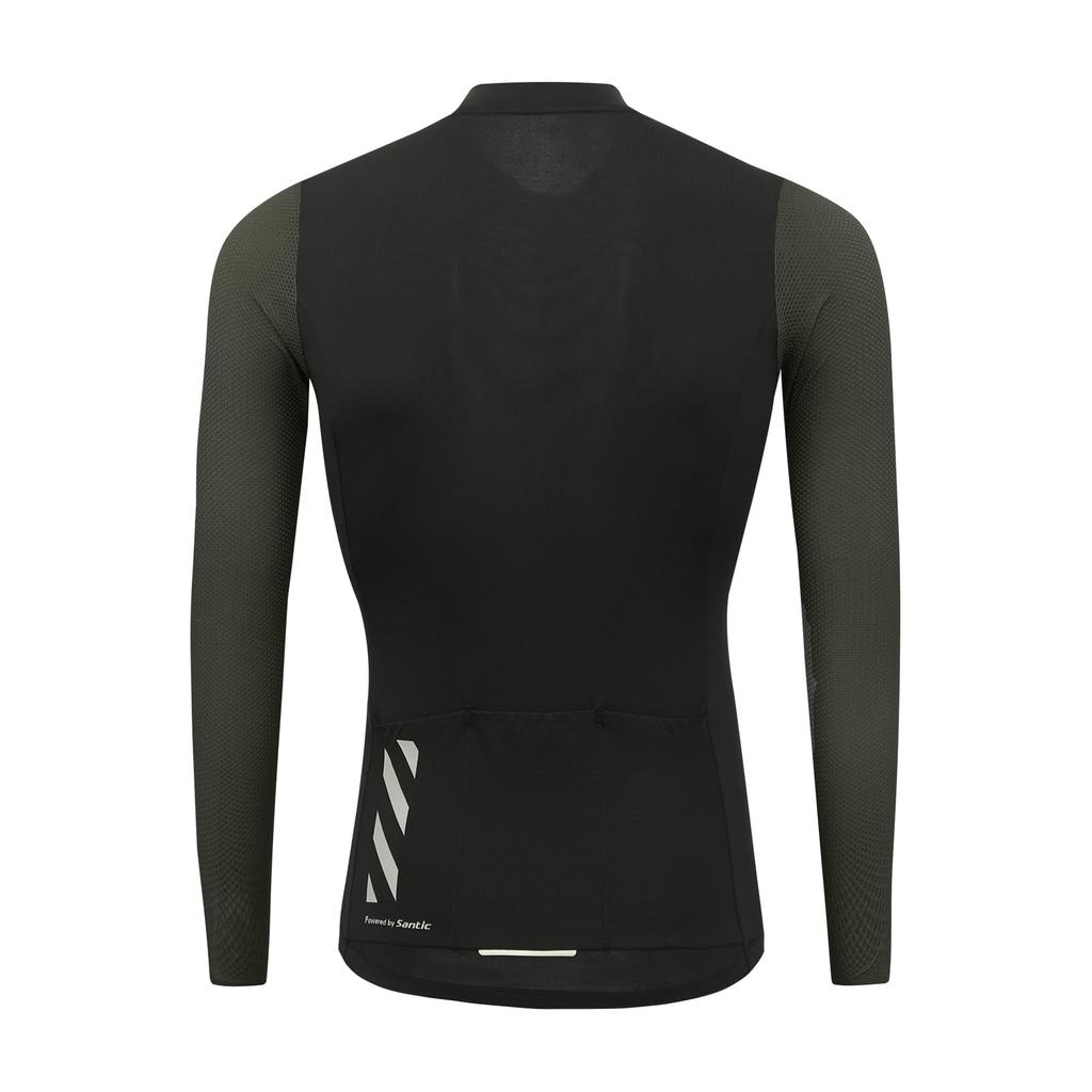 [Santic] Men's Long-Sleeve Cycling Jersey, Spring/Autumn, Moisture-Wicking, Quick-Drying, UV Protection Cycling Wear