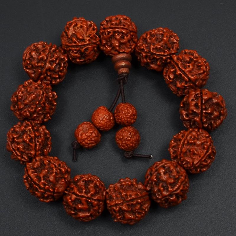 Nepalese Five-petal Burst Meat Source Toothless Big Diamond Bodhi Bracelet Bracelet Wenwan Buddha Beads