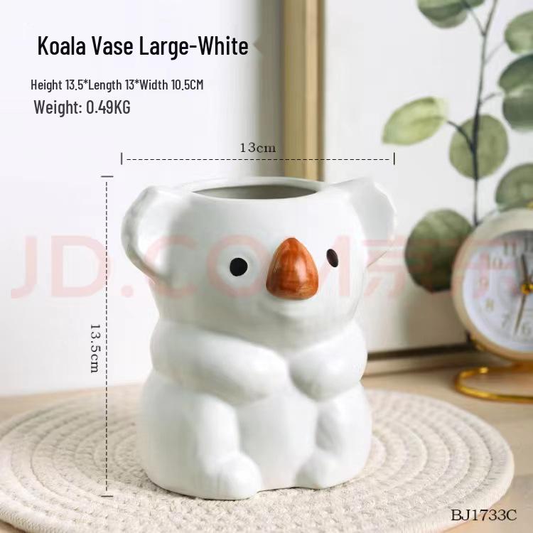 Cute Koala Retro Resin Flower Pot - Succulent Bonsai Holder & Makeup Storage Vase