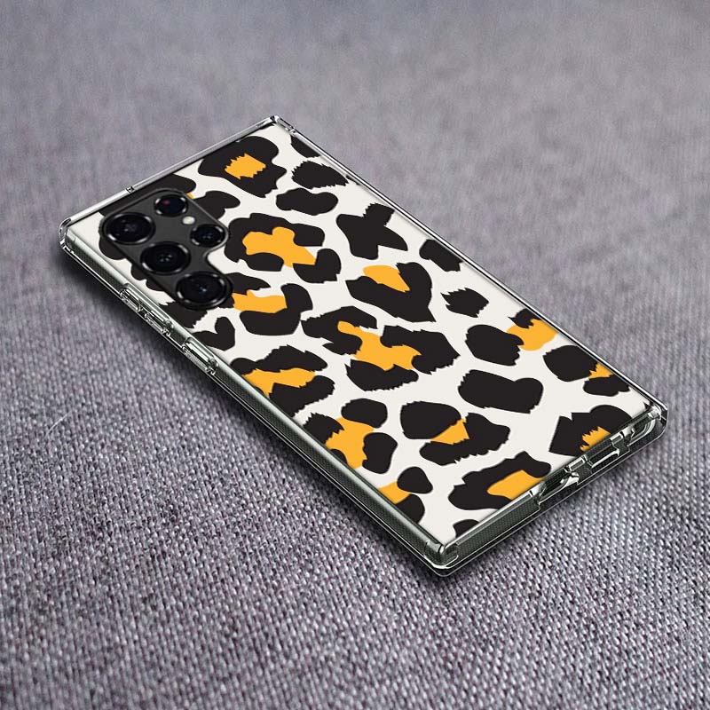 

Leopard Print Pink Phone Case For Samsung Galaxy S24 S23 S21 S20 FE S22 S26 Ultra S25 Edge S10 Plus Cover Clear TPU Capa Shell C Samsung S25 Ultra