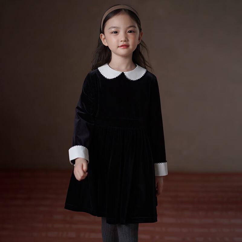 Hacikis Girls' Velvet School Style Party Dress