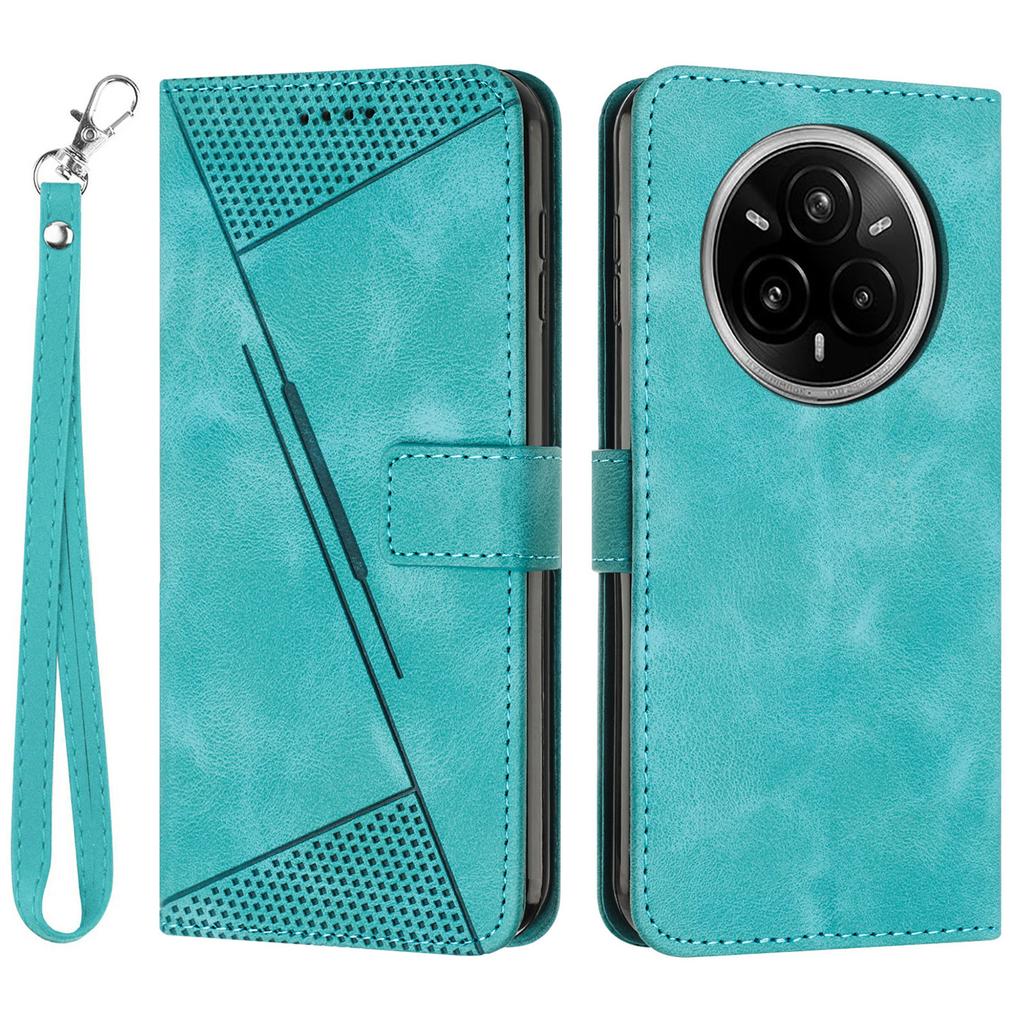 Voor Realme 14 Pro+ 5G Hoes Handtas Bedrukte Driehoek Lederen Telefoonhoes