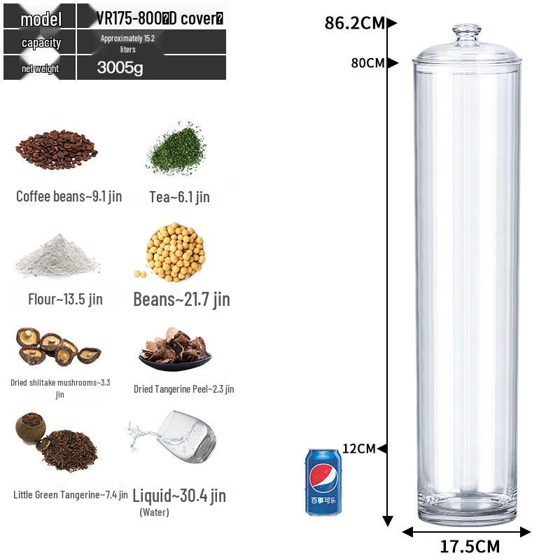 PC Shatterproof Transparent Sealed Grain Storage Jar