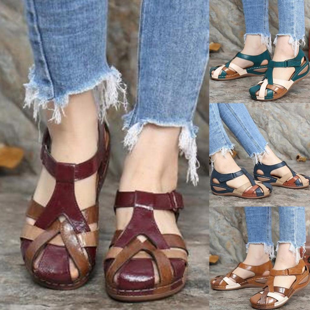  Beauty Shoes Hollow Large Size Wedge Heel Women Sandals