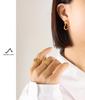 Elegant Gold-Plated Titanium Steel Earrings: Versatile Korean-Style Plain Ring Design for Women