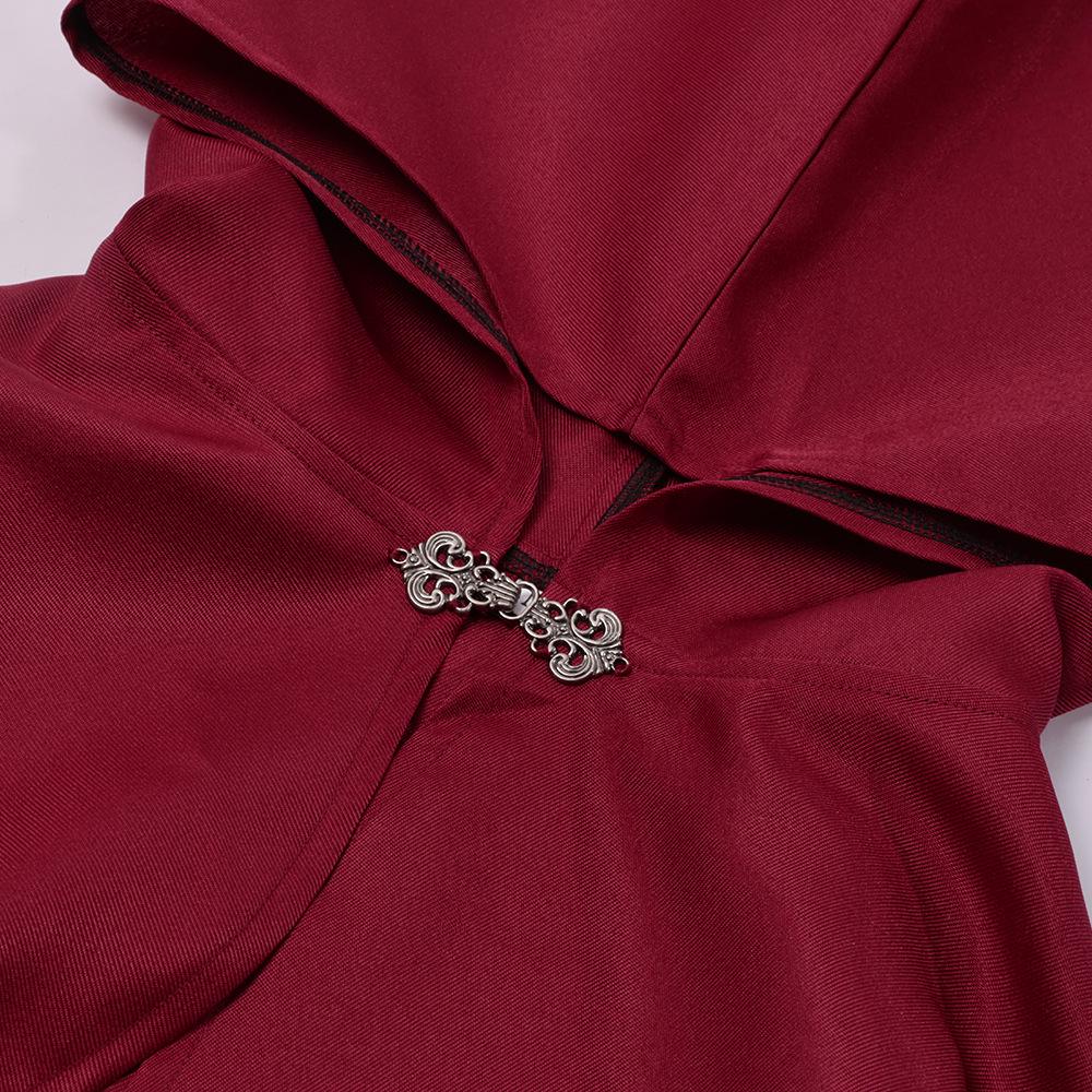 Renaissance Hooded Cloak Costume - Adult Medieval Cosplay Shawl for Halloween