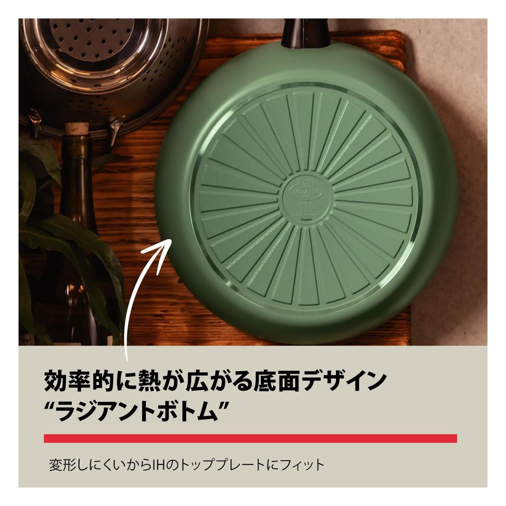 Ballarini Caprera Deep Frying Herb Made In Induction Ceramic Product In CAPRERA Pan, 28cm, Green, Italy, Compatible, Coating, [Official Japan]