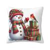 Christmas Snowman Pillow Case Cushion Cover Square Graphic Pillow Cover Kawaii Pillowcases For Sofa Home Decorative