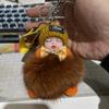 Cars Key Ring Jewelry Gift Sleeping Baby Doll Pompom Keyring Fluffy Plush Doll Plush Keychain