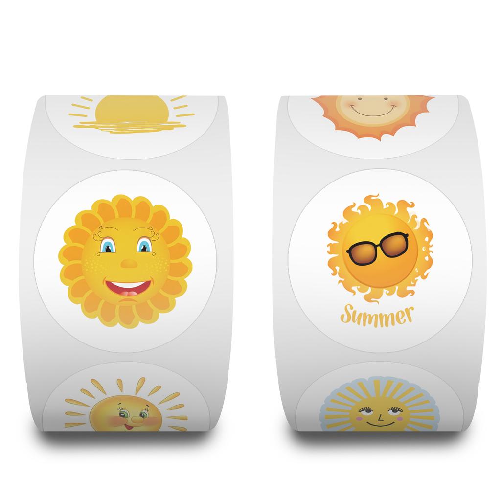 500 Stickers/rolls of Sunny and High-light Rolls of Rolls of Children's Toys Reward Stickers Creative Decorative Self-adhesive Stickers