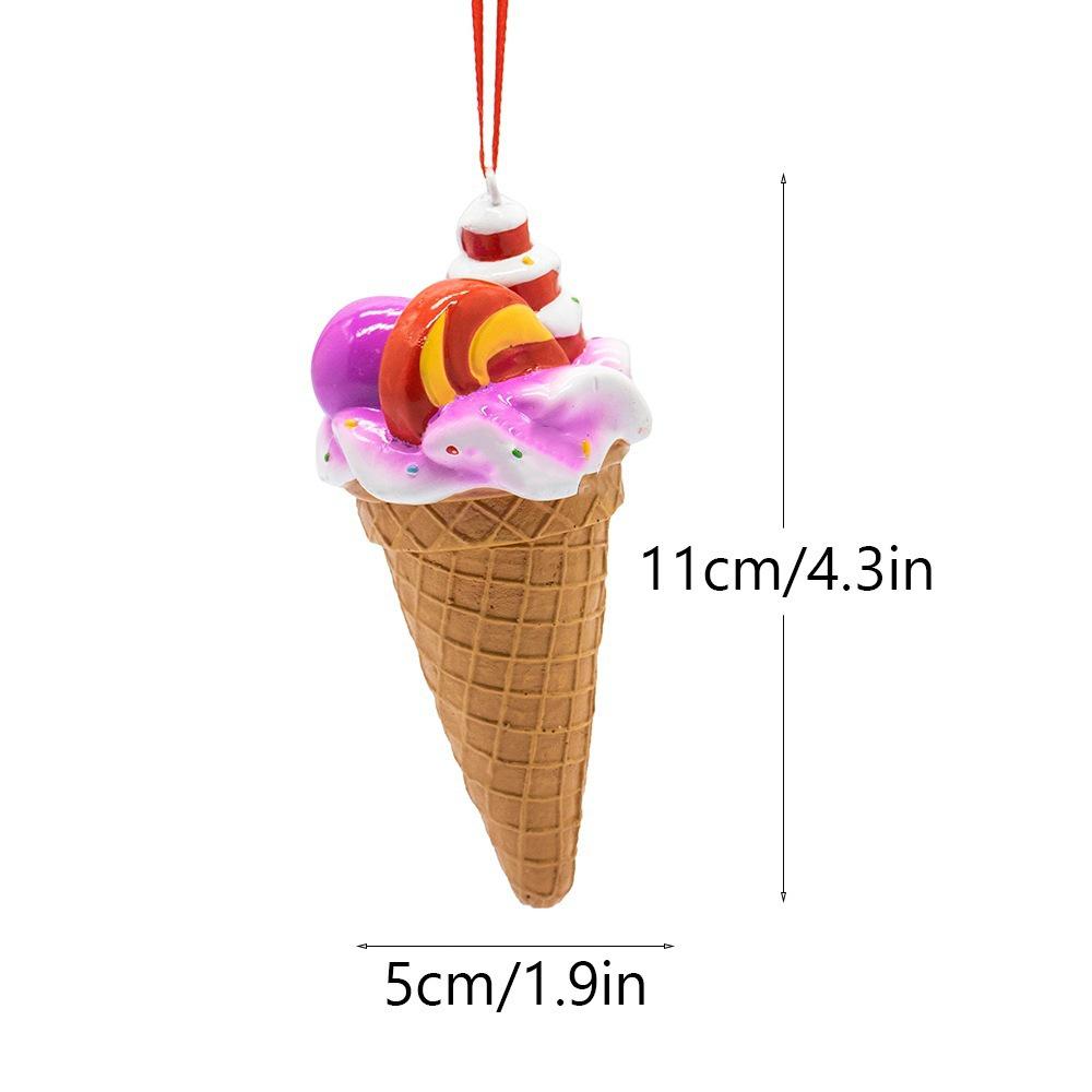 Handpicked Resin Ice Cream Ornament: Creative Christmas Scene Decoration with Free Shipping