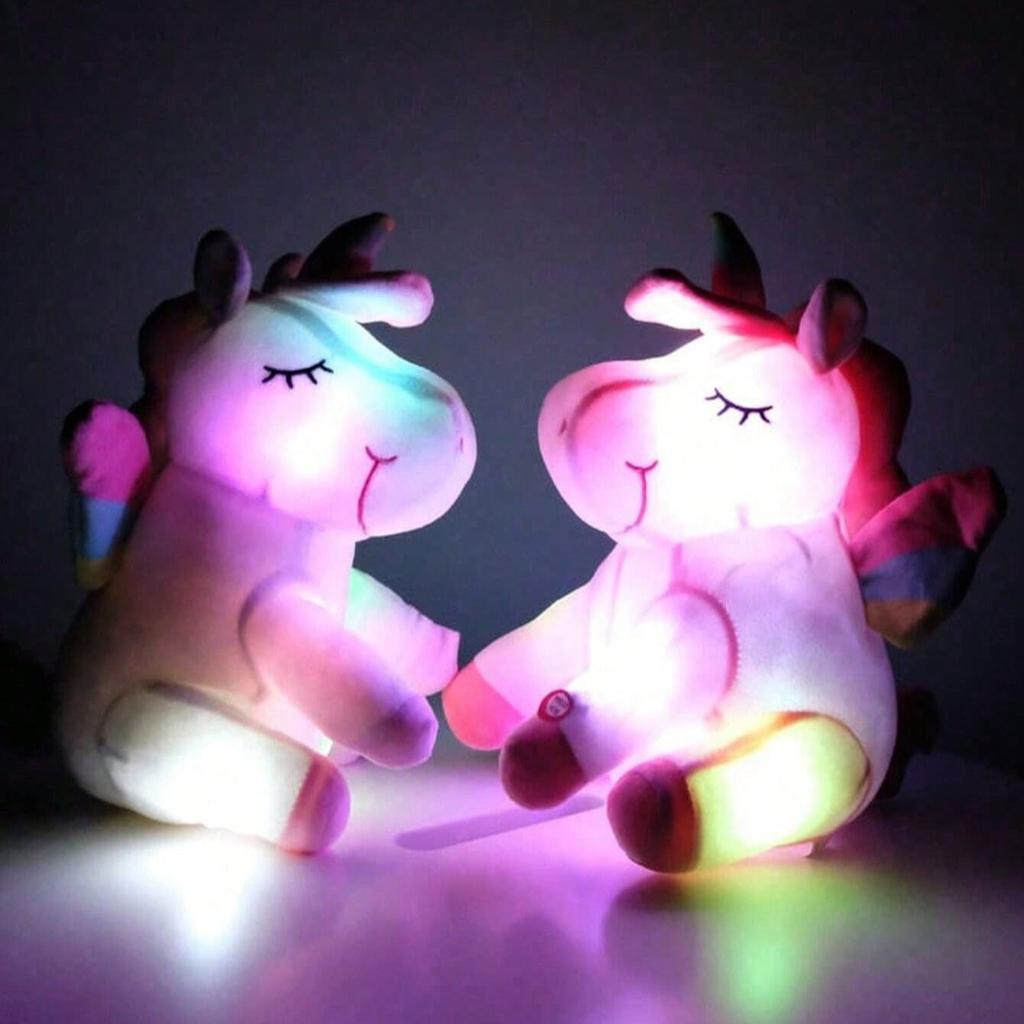 9.8'' Light Up Unicorn Stuffed Animal Soft Plush Toys With Colorful LED Night Light Soft And Cute Unicorn Stuffed Animal Glowing ,Without Batteries,