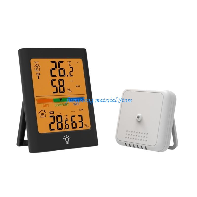 Y5GD Indoor Outdoor Thermometer Wireless 328ft/100m Accuracy Digital Hygrometer Temp
