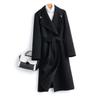 Women's Extra Long Wool Overcoat - Lace-up, Double-faced, Slim Fit, Over-the-Knee, Autumn & Winter Temperament