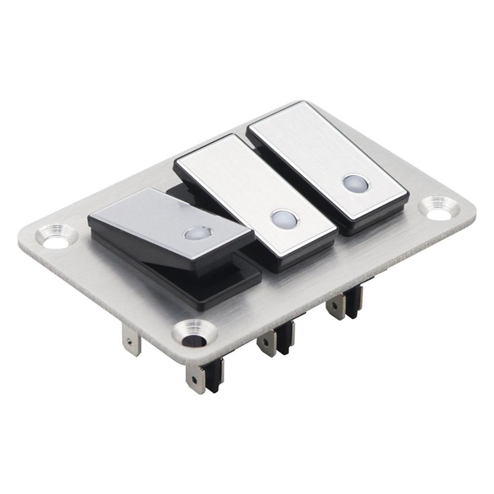 1PCS Boat-shaped Switch Brushed Aluminum Plate Multi-road Switch Panel 5-24V 16A Per Channel For Automobiles/ships/yachts