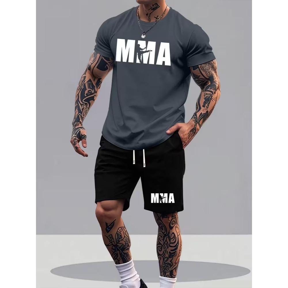 Men's Plus-Size Summer 3D-Print Short-Sleeve Top and Shorts Two-Piece Set — Outdoor Casual T-Shirt and Shorts