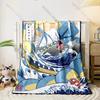 Best Seller! Classic Japanese Anime Pokemon Card Retro Charizard Print Blanket Home Travel Blanket Sofa Bedding Cover Blanket