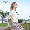 Betu Women's Summer Pleated Short-Sleeve T-Shirt