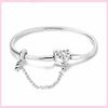 925 Sterling Silver Bracelet Star Moon Blue Eyes Zircon Heart Safety Chain Bracelets Snake Bone Chain Fit DIY Charms Jewelry