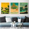 Odwiedź wyspy Phuket tajlandia podróże obrazy na płótnie klasyczna ściana zdjęcia plakaty z papieru typu Kraft powlekane naklejki ścienne Home Decor prezent