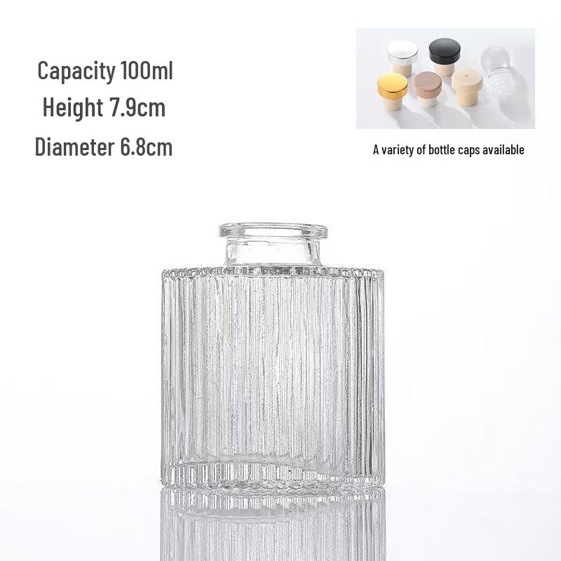 Glass Dried Flower Aromatherapy Bottle - Fireless Perfume Bottle for Bedroom and Car, Refillable.