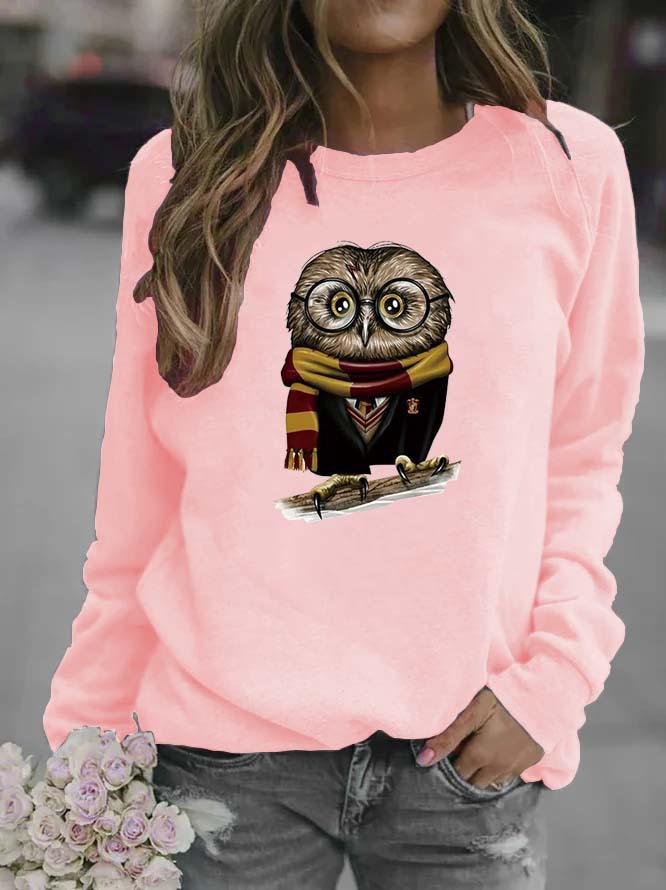 Animal Print Women's Round Neck Hoodie