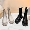 Martin boots women's autumn and winter new inner height increase medium tube small boots British platform Chelsea cigarette boots