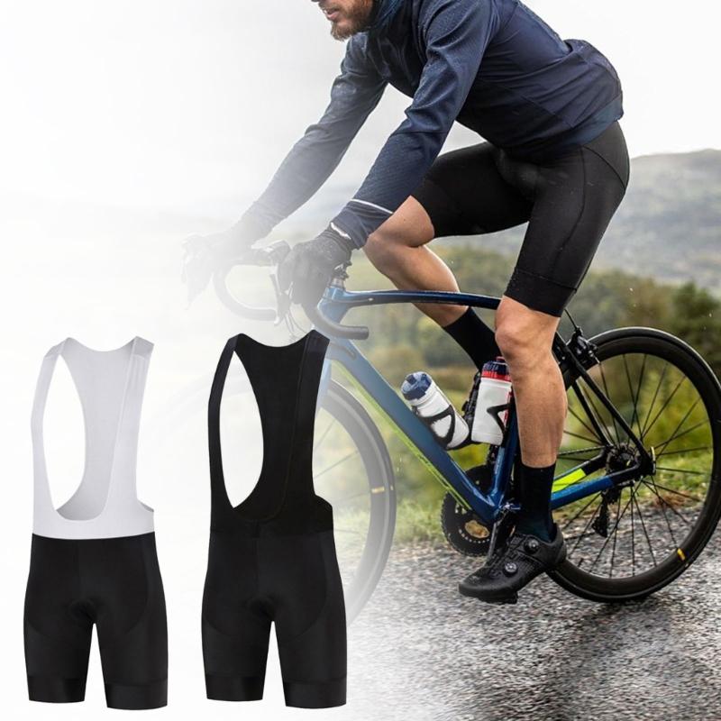 Men Cycle Quick Dry Shorts for Comfortable Fit Padded Cycle Tights Cycling Bib Shorts with Leg Grippers, Strap & Pocket