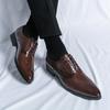 Large Size Business Dress Men's British Block Leather Shoes Groom Wedding Shoes Men's Pointed Leather Shoes