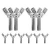 10 Pcs Wingbolt Screw M5 Thread 20mm Bolt Length 304 Stainless Steel Wing Screws Machine Fastener Repair Tool Accessory