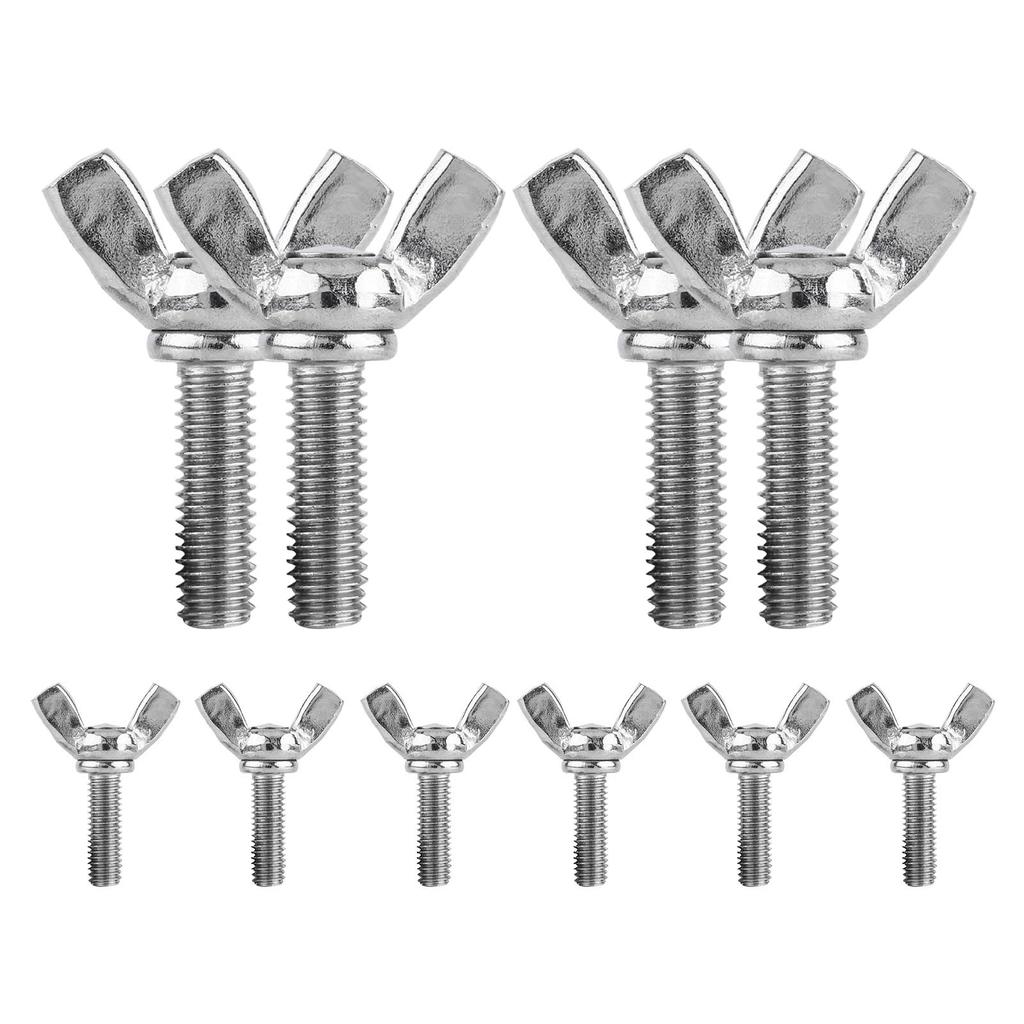 10 Pcs Wingbolt Screw M5 Thread 20mm Bolt Length 304 Stainless Steel Wing Screws Machine Fastener Repair Tool Accessory