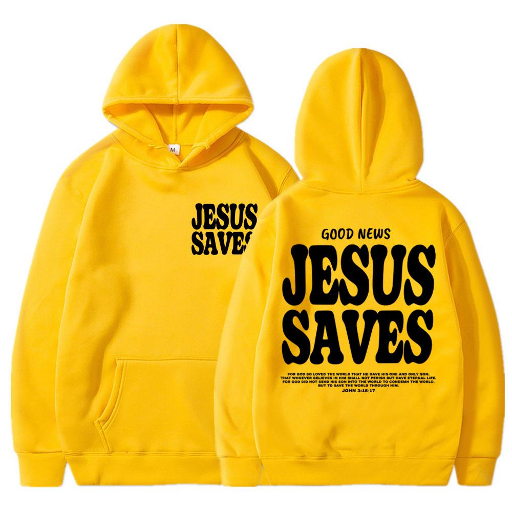 Christlicher Religiöser Jesus Rettet Print Hoodie Vintage Gotisch Herren Damen Mode Pullover Fleece Übergröße Sweatshirt