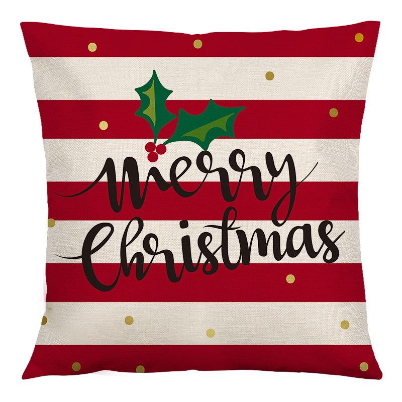 Red Plaid Elk Deep Forest Christmas Pillow Cover Home Sofa Cushion Cover