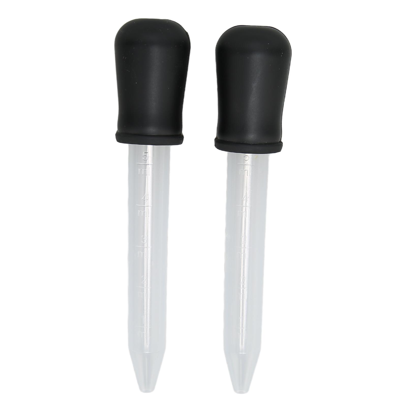 

2 шт. Жидкие пипетки 5 мл вместимостью Безопасные Надежные Легкие Компактные Портативные пипетки для чёрный