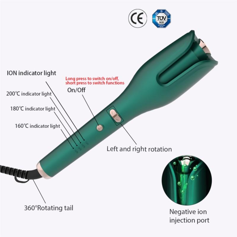 Hair Curler Button Curling Iron Negative ion Ceramic Rotating Wave Magic Hair Roller Spin Wand Hair Styling Tool