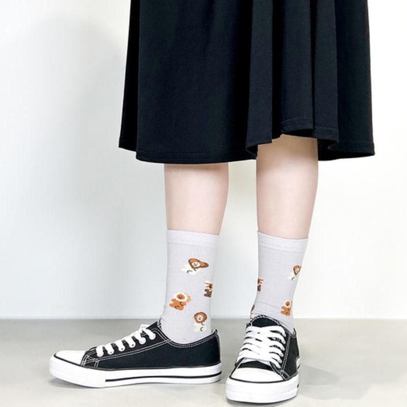 YELLOWSOCKS [YELLOWSOCKS] CHOCOLATE BEAR GREY