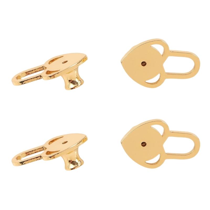 Heart Earring Lifter Backs 4 Piece Set, Decorative Support Back for Droopy Post Earrings, 1.6Cm, Daily Outfit Wear