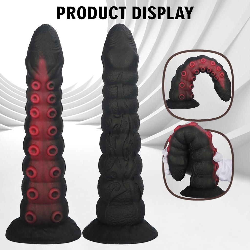Tentacle Anal Plug Mixed Color Alien Dildo Soft Huge Butt Plug Suction Cup Anal Toys Large Particle Masturbator Vaginal Anal Dilator Sex Toys Unisex