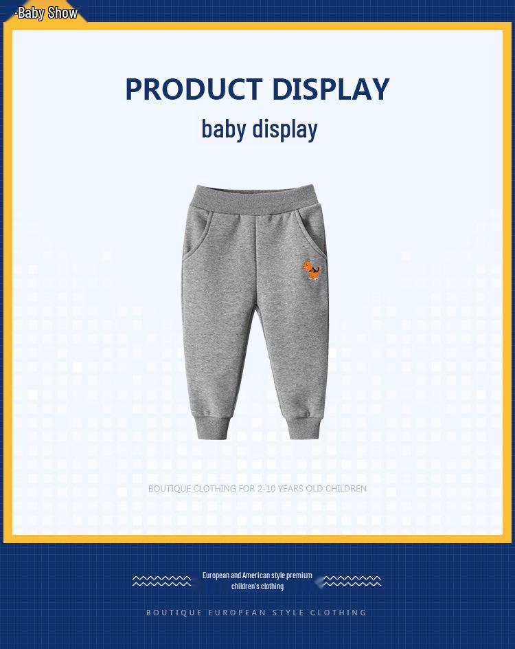 Autumn 2024 Korean-Style Fleece Sports Pants for Boys: Children's Long Pants