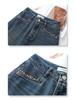 2025 Women's Petite Loose Drape Cropped Straight-Leg Jeans for Spring & Autumn