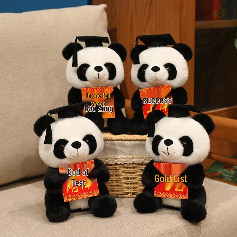 Graduation Panda Plush: Cute God of Studies Ornament for Success