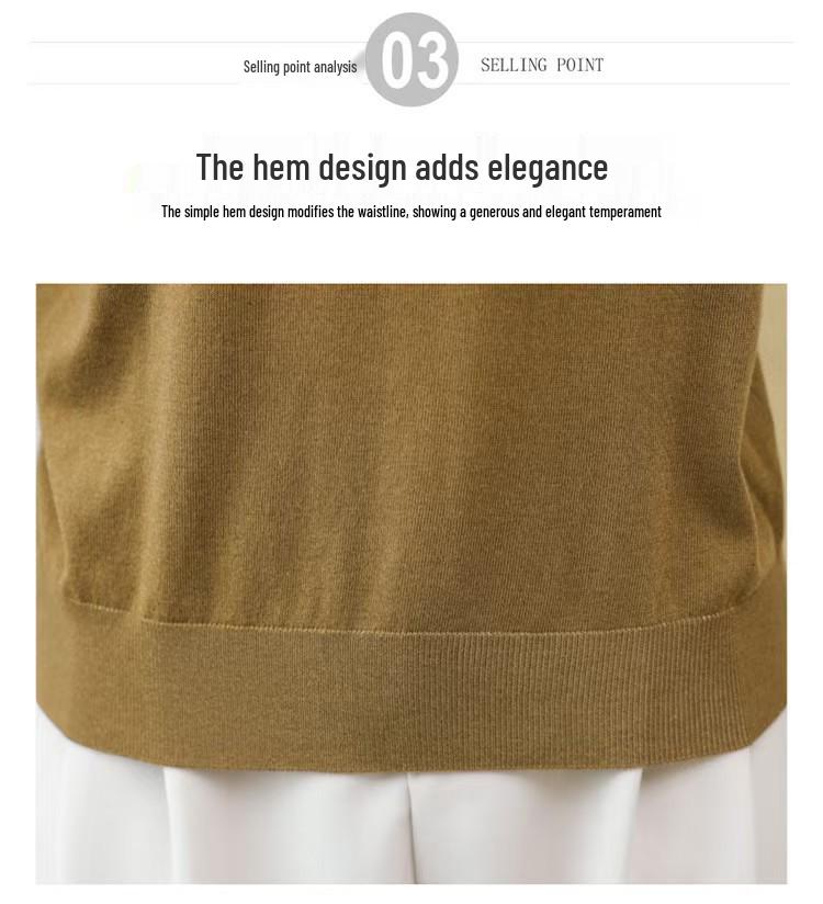 Damen Merino-Wolle Basisschicht mit Spitze und Lochmuster - Altersreduzierender Rundhals-Pullover für Herbst/Winter