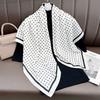 European simple black and white polka dot 91 simulated silk scarf women commuting versatile scarf suit shirt decoration