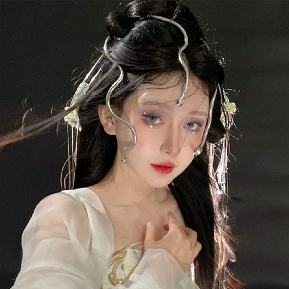 Metal Collar Halloween Hair Accessories Snake Choker Halloween Cosplay Snake Necklace  Street Wear