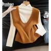 Sisbyshe Women's Solid Loose Knit Vest