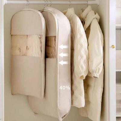 Garment Bag For Closet Storage Clothing Dust Bags With Self-Compression Zipper Space-Saving Hangable Garment Covers For Bedroom