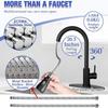 Matte Black Kitchen Sink Faucet Pull Out Kitchen Sink Mixer Tap Stream Sprayer Head 360° Rotation Hot Cold Faucet