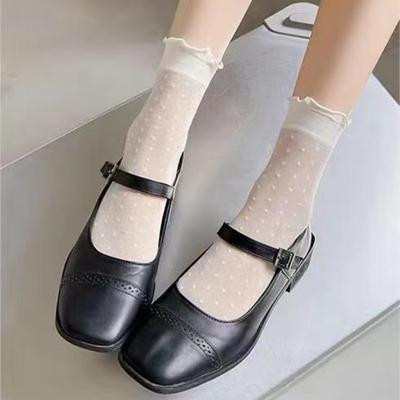 Women Summer Socks Mesh Lace Sexy Ultra-thin Transparent Soft Short Sock Stretch Ankle Lolita Sox Harajuku Retro Sock