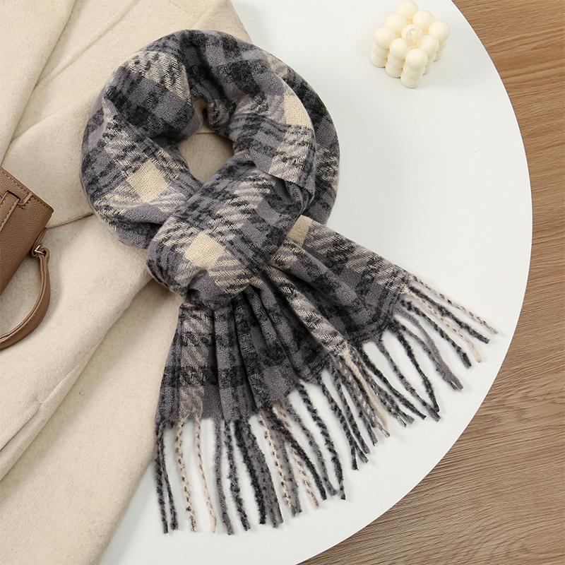 

Warm Shawl Women Scarf Luxury Cashmere Winter Blanket Wraps Casual Plaid Print Pashmina Bufanda Travel Poncho Stoles Echarpe 30x180cm